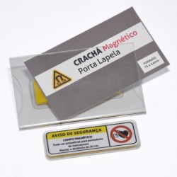 Crachá Magnético - Porta Lapela 75X44 mm